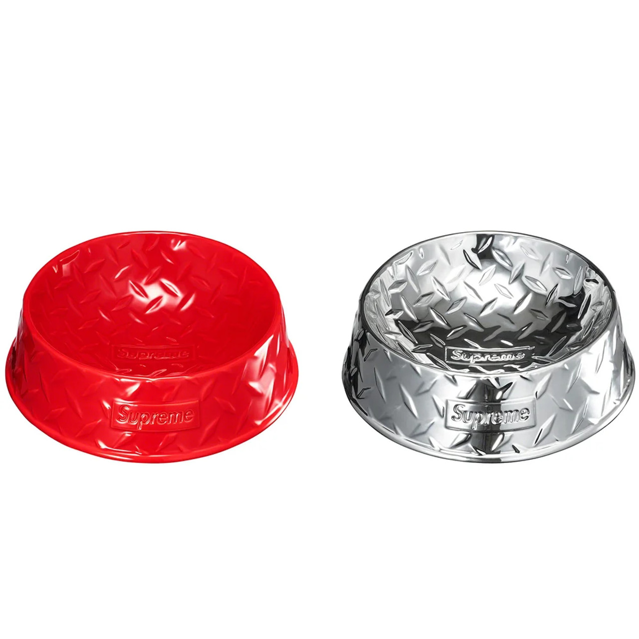 Supreme Diamond Plate Dog Bowl \