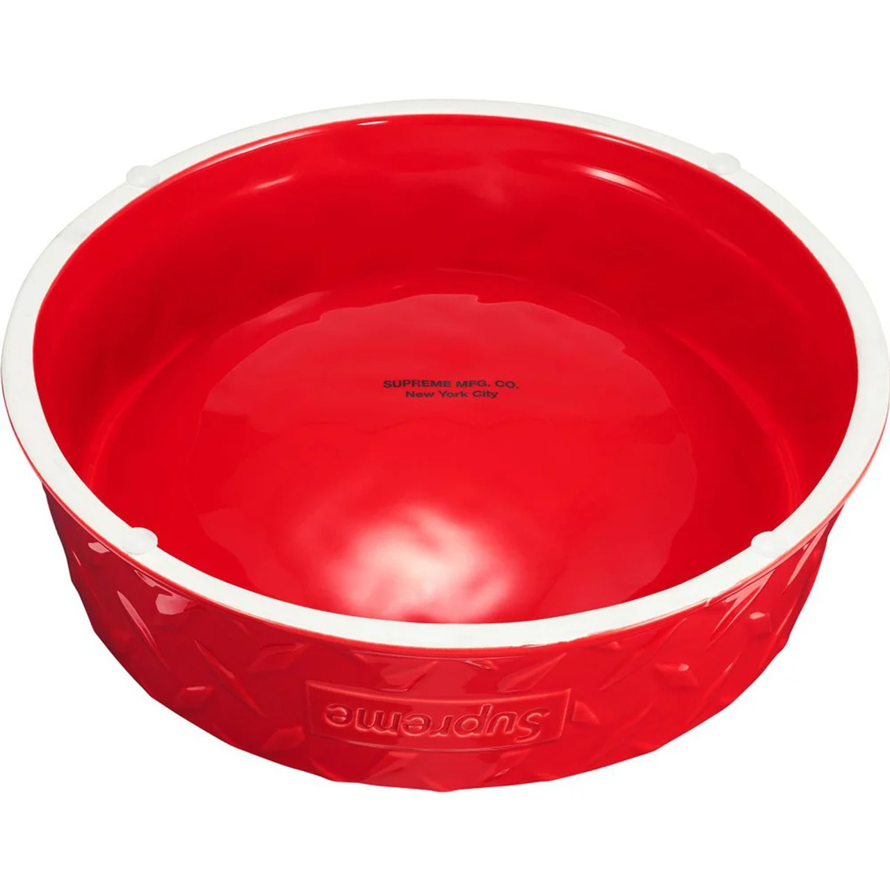 SUPREME SS23 DIAMOND PLATE DOG BOWL RED SILVER