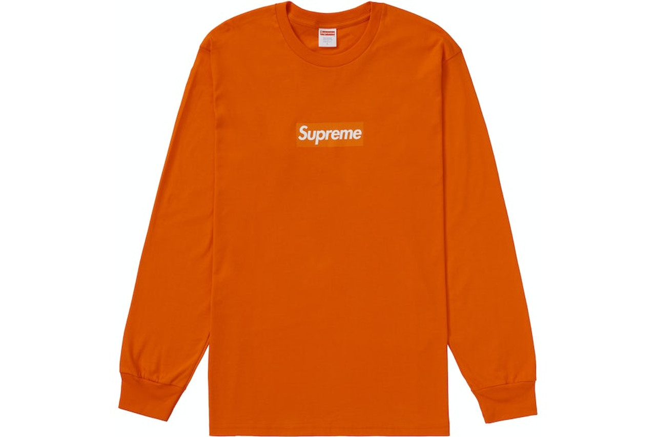 Supreme Box Logo Long Sleeve Tee Orange F/W 20' Sz L (#10343)