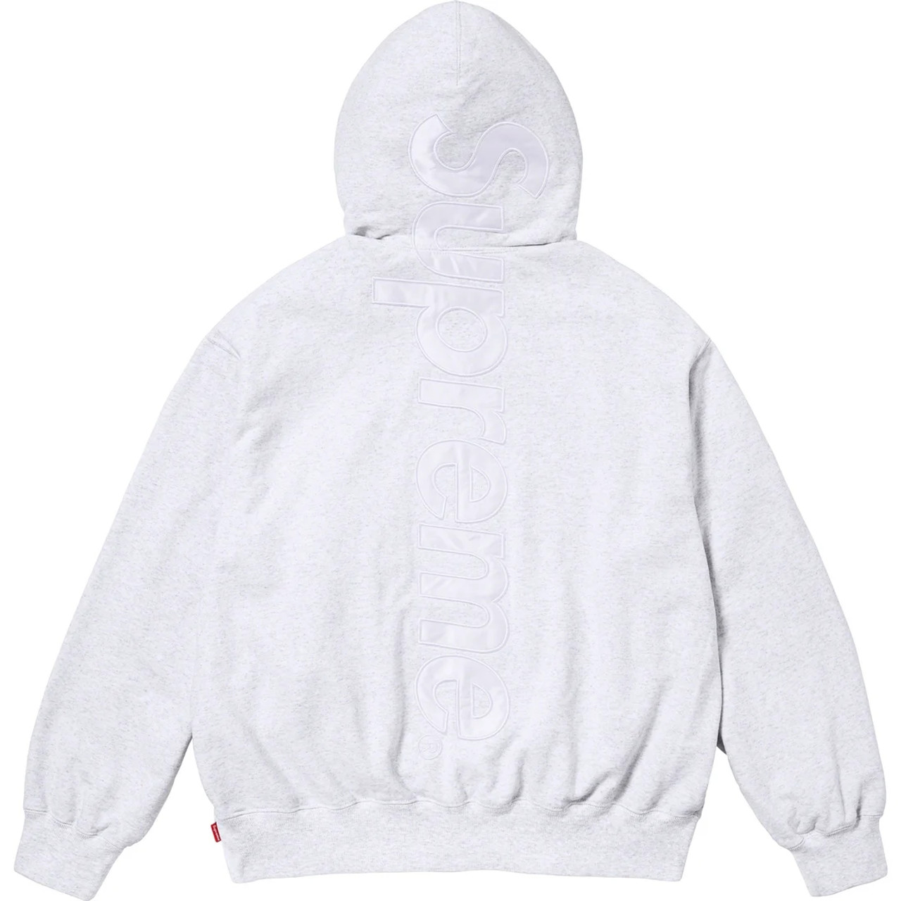 Supreme Satin Applique Hoodie Black F/W 23'