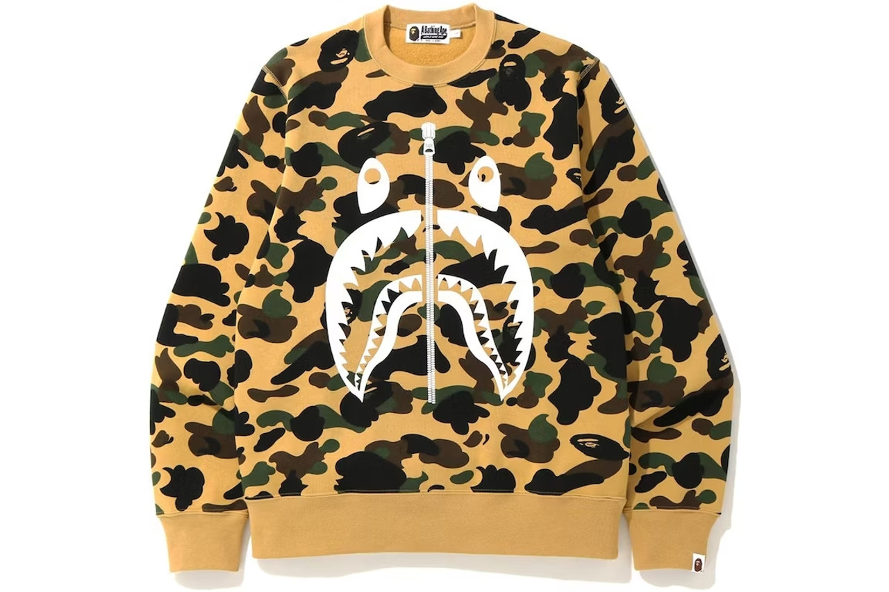 BAPE 1st Camo Side Shark Tee Black/Yellow