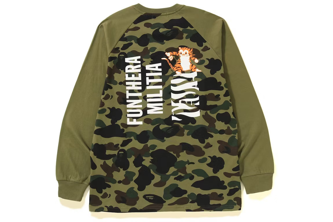 BAPE 1st Camo Tiger L/S Tee Green