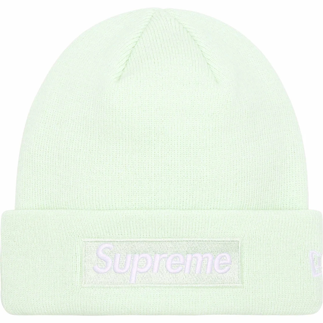 Supreme New Era Box Logo Beanie Light Green F/W 23'