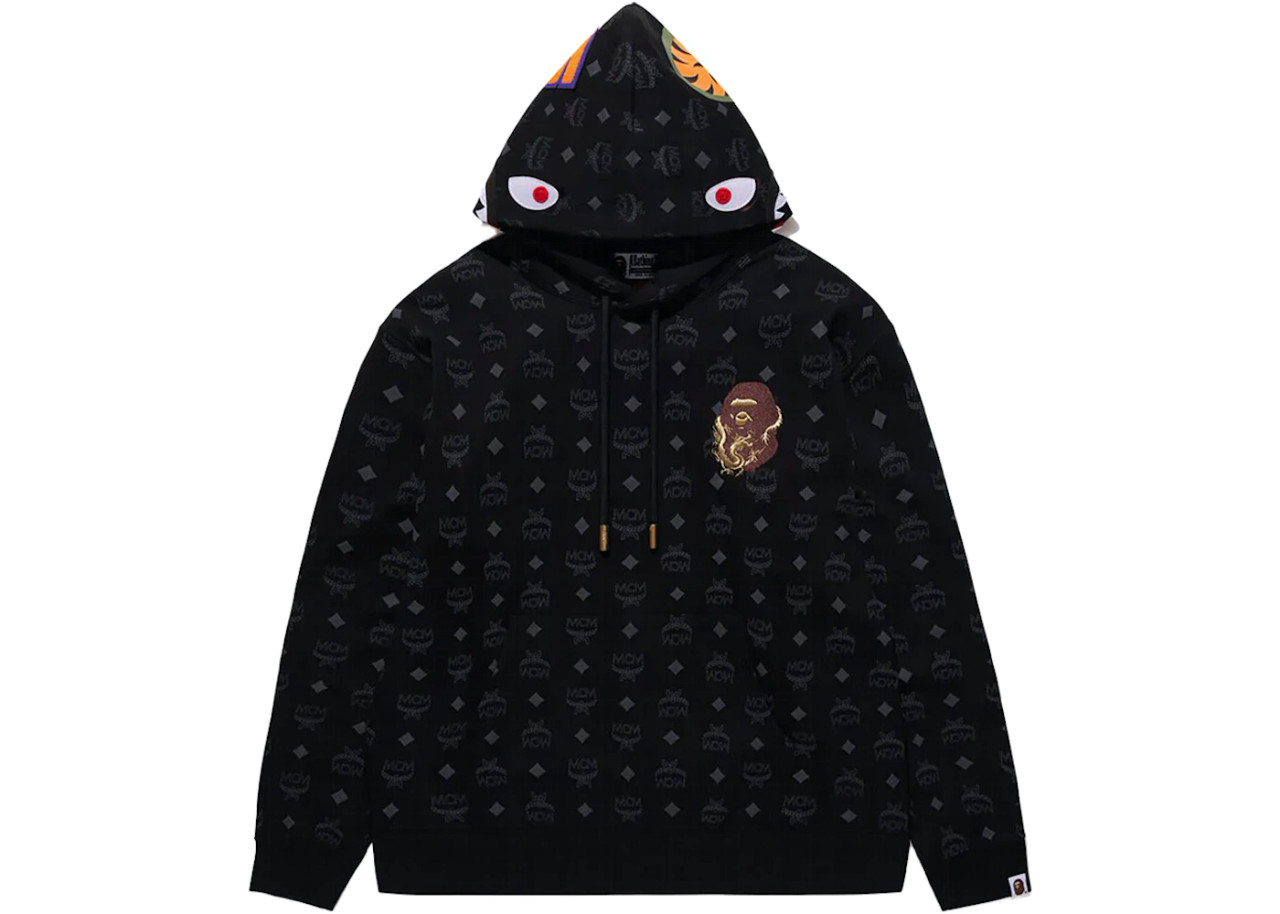 Bape x MCM Shark Hoodie Black