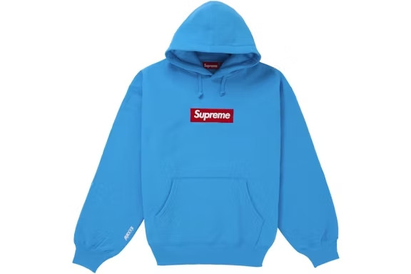 Supreme SMALL BOX HOODED ≪BRIGHT BLUE≫ M Supreme Big Logo Zip-Up Hooded Sweatshirt Grey Sz L