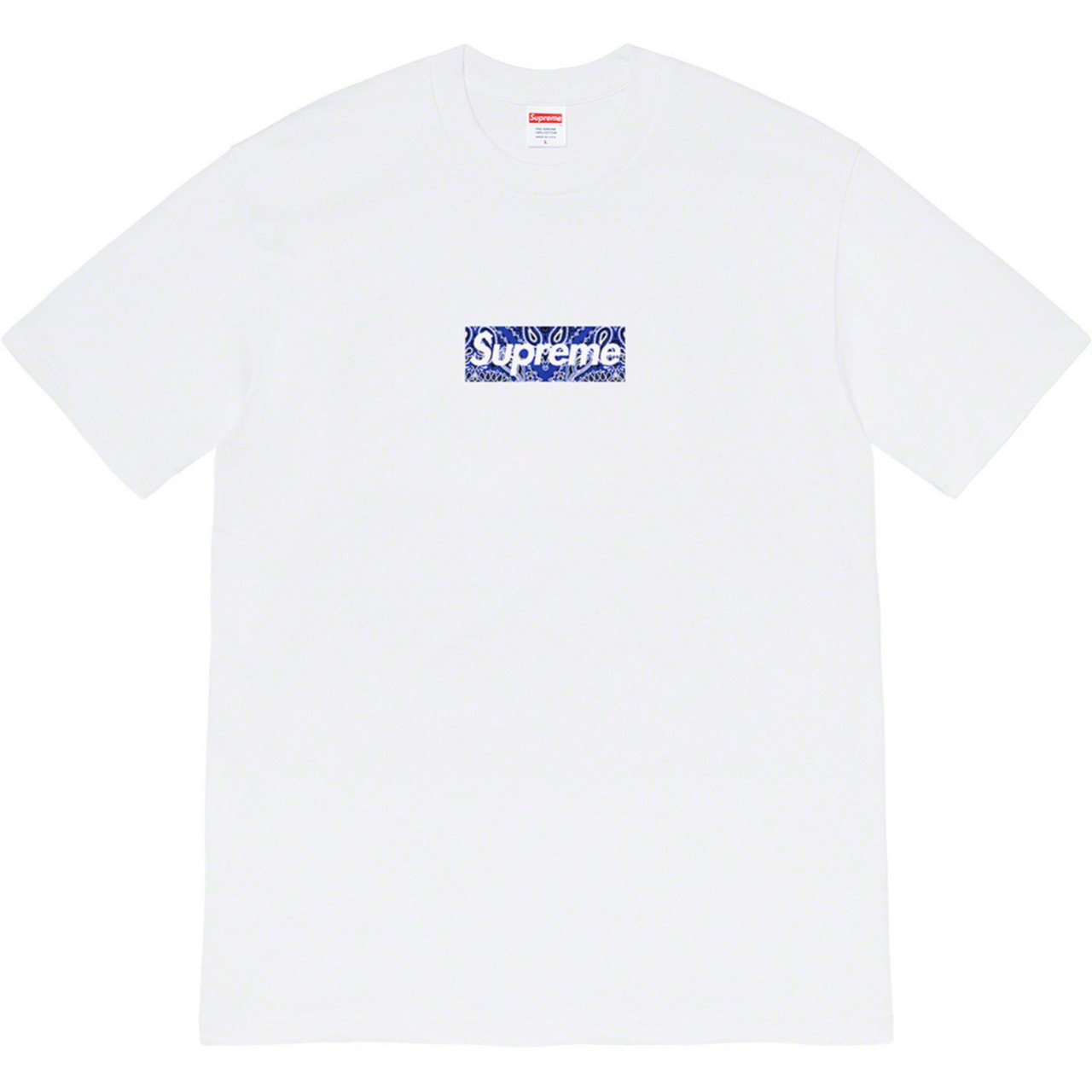 Supreme Box Logo Bandana Tee White F/W 19' - ENDANGERED LA