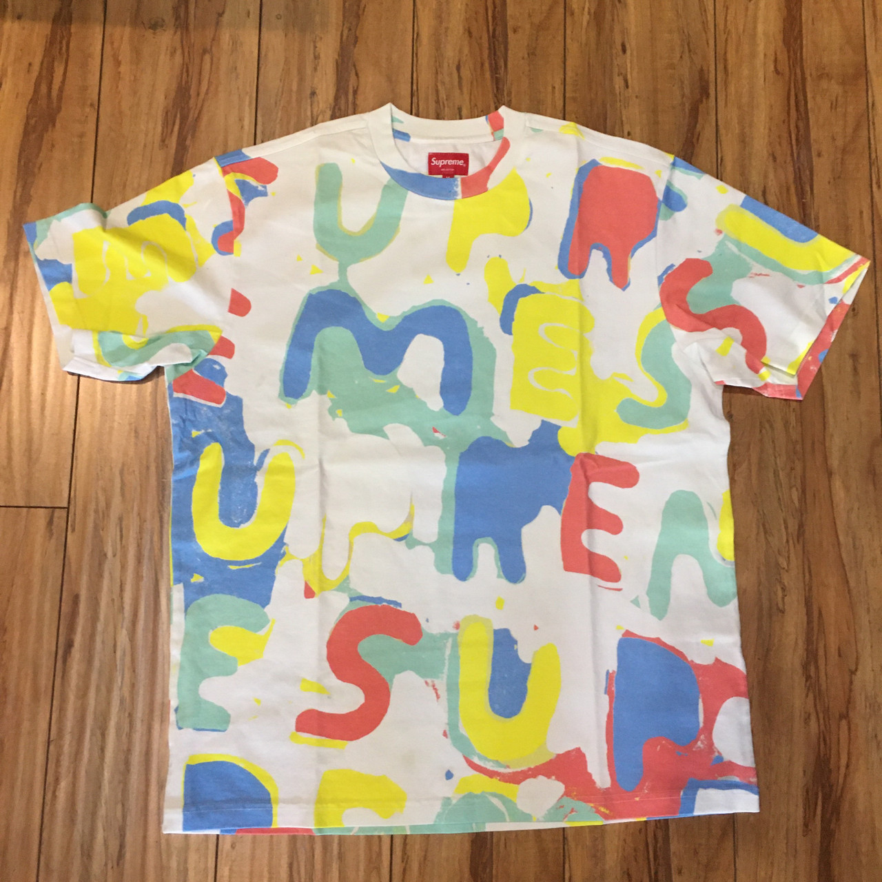 supreme painted logo shirt