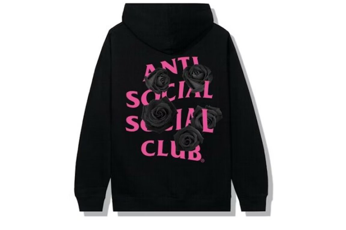 Anti Social Social Club Club Rose Hoodie Black/Pink - Main Image