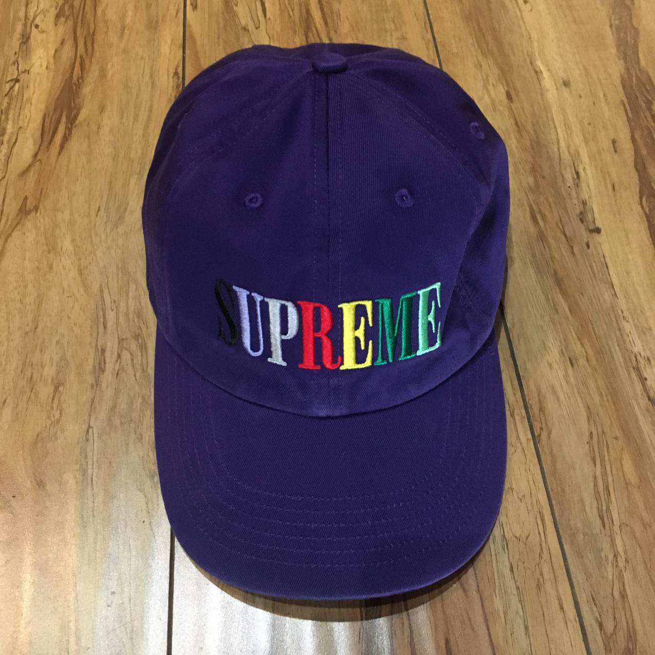 Supreme Hat Multicolor Logo Purple 6 Panel F/W 20