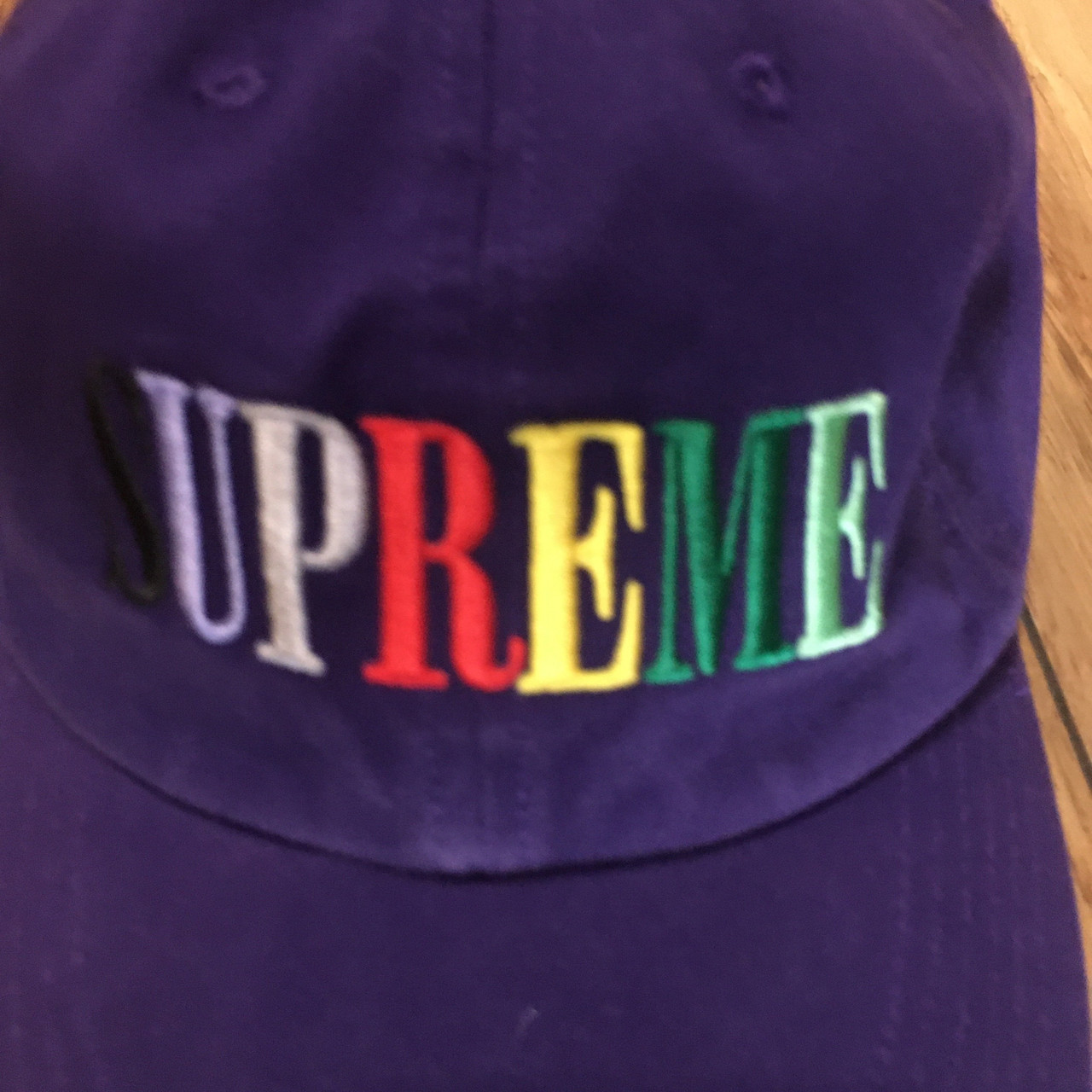 Supreme Hat Multicolor Logo Purple 6 Panel F/W 20'