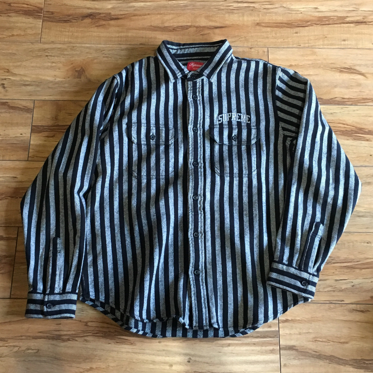 Supreme Stripe Heavyweight Flannel Shirt F/W 18' Sz M (#5389