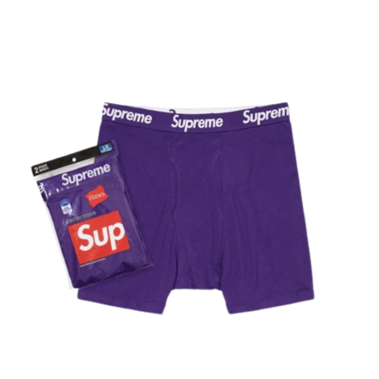 Supreme x Hanes Purple Boxer Brief Underwear Size Small 