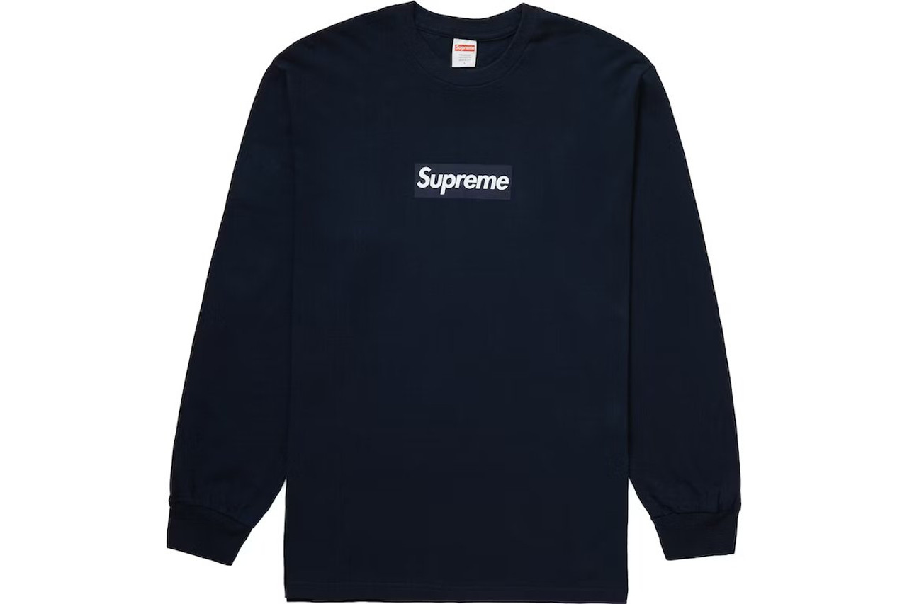 supreme tonal box logo tee L navyTシャツ/カットソー(七分/長袖)