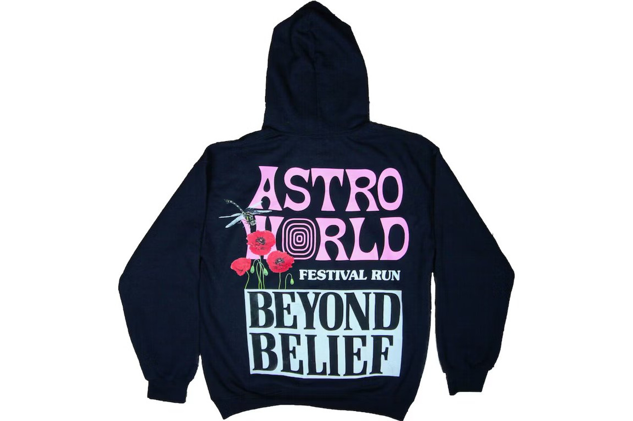 Travis Scott Astro World Beyond Belief Hoodie Black ENDANGERED LA