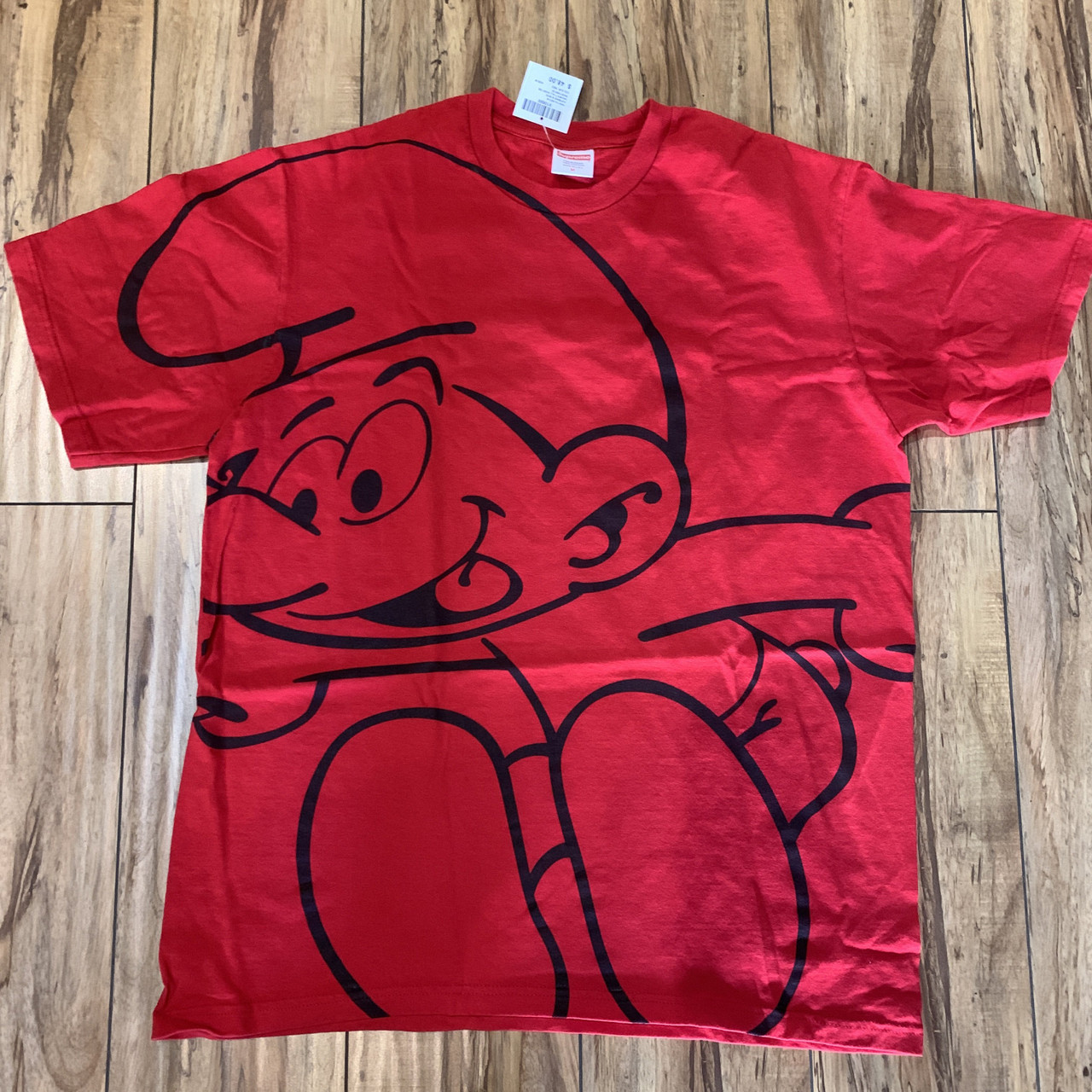 supreme smurfs tee red