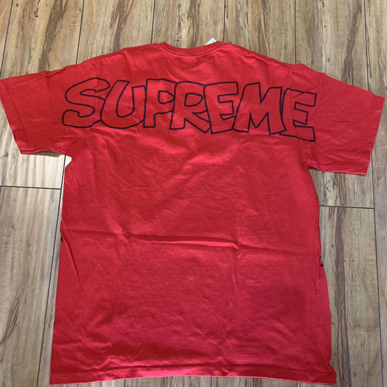 supreme smurfs tee red