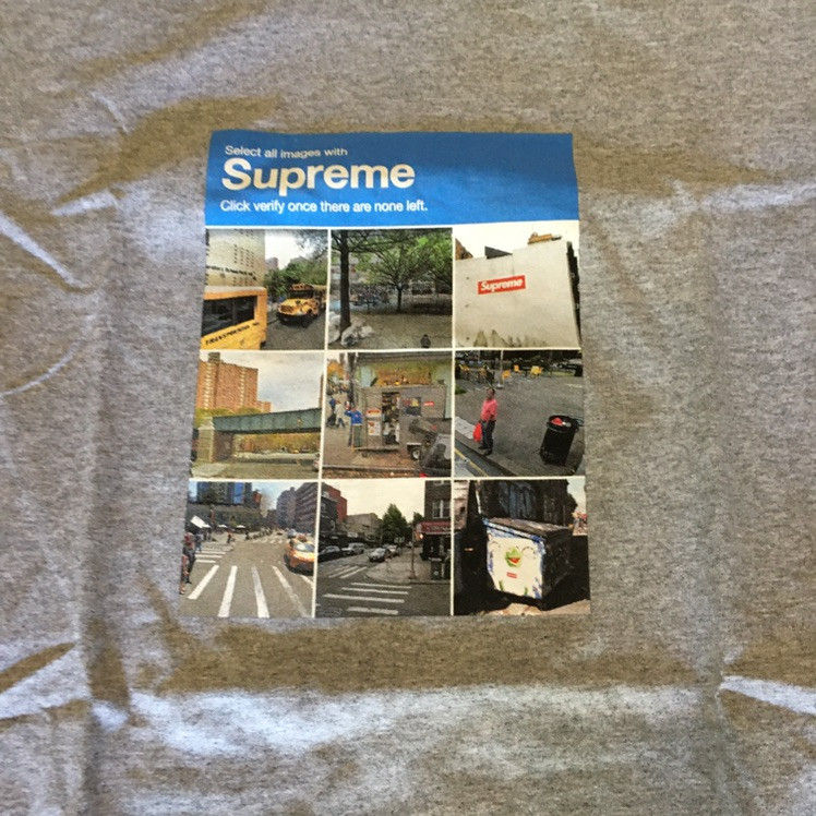 Supreme Verify Tee Grey F/W 20' Sz S 