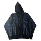 BAPE Relaxed Logo Check Full Zip Hoodie Black/Grey
