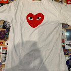 Cdg Tee White Red Heart Sz XL