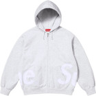 Supreme Big Logo Zip-Up Hooded Sweatshirt Grey Sz L
