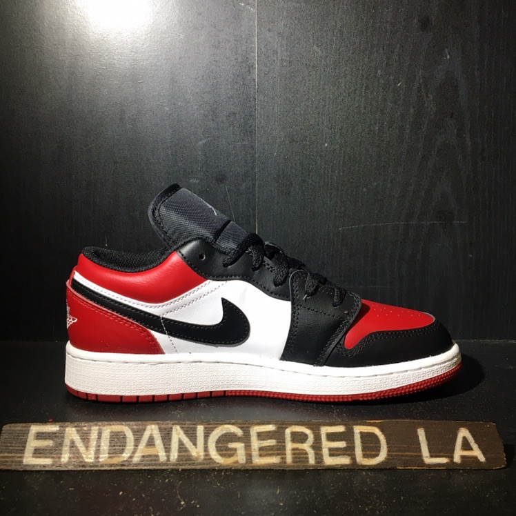 Air Jordan 1 Low Bred Toe (GS) ENDANGERED LA