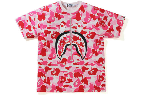 Bape ABC Blue 1st Camo Shark Tee Pink