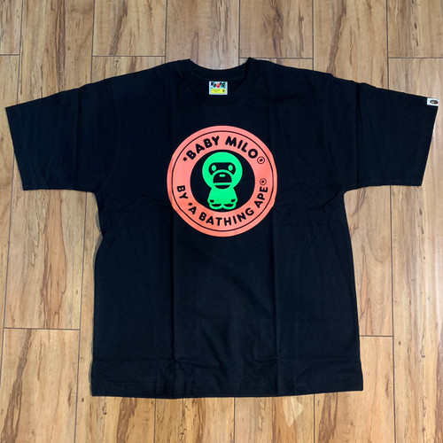 BAPE Neon Milo Busy Work Tee Black
