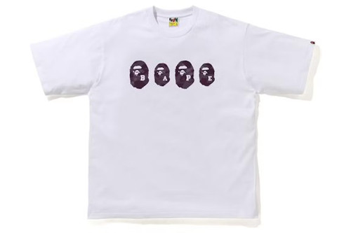 BAPE Color Camo Ape Head Relaxed Tee White/Burgundy