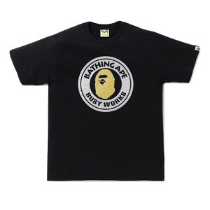 BAPE Glass Bead Busy Works Silver/Gold Tee Black