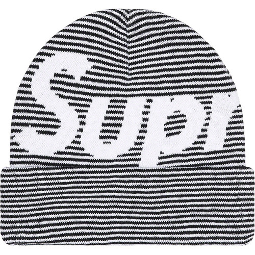 Supreme Big Logo Beanie Black Stripe F/W 22'