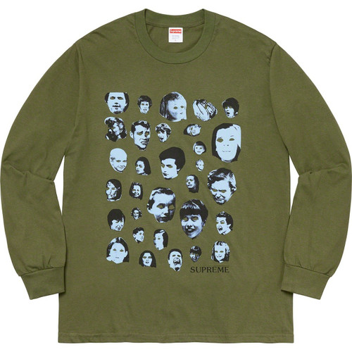 Supreme Faces L/S Tee Olive F/W 19'