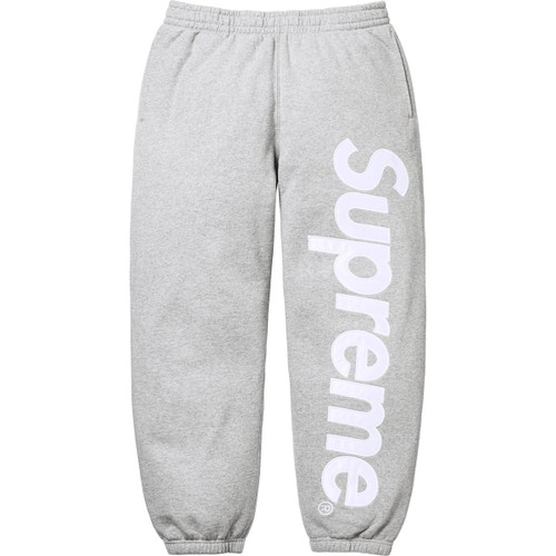 Supreme Satin Applique Sweatpants Heather Grey F/W 25'