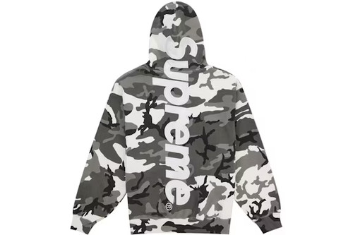 Supreme Satin Logo Hoodie Snow Camo S/S 26'