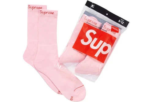 Supreme Hanes Socks Pink
