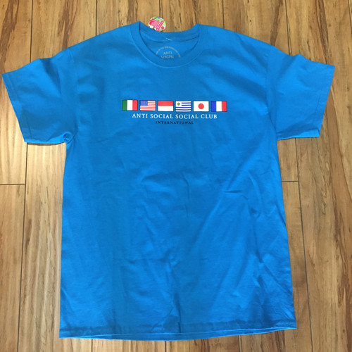 Anti Social Social Club International Tee Blue Sz L