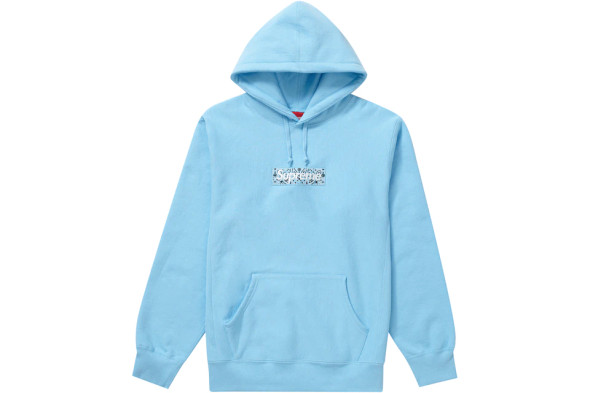 Supreme Hoodie Bandana Box Logo Light Blue F/W 19'