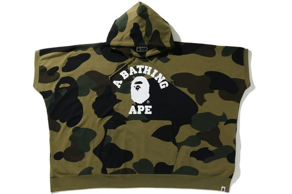 BAPE 1st Camo College Poncho Pullover Hoodie