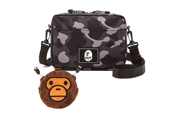 BAPE Duffle Bag Black Grey Camo (#9915)