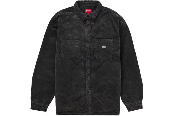 Supreme Quilted Corduroy Shirt Black F/W 22'