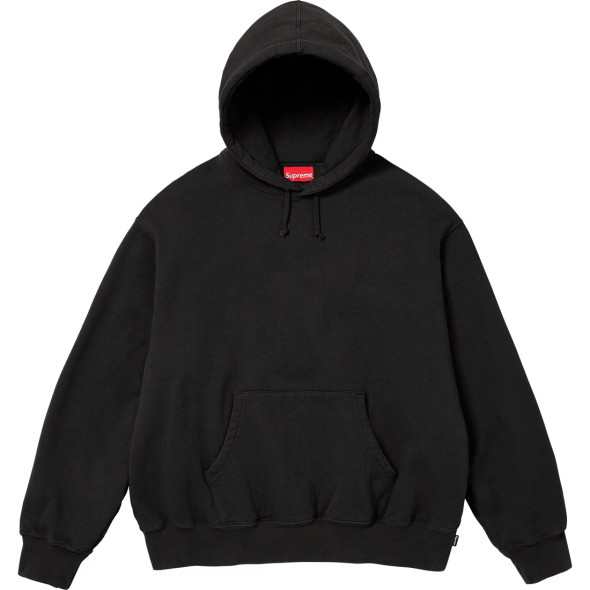 Supreme Satin Applique Hoodie Black F/W 23'