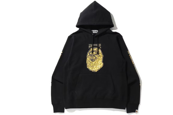 BAPE Jewelry Motif Wide Pullover Hoodie Black