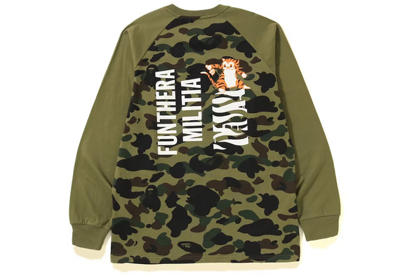 BAPE 1st Camo Tiger L/S Tee Green