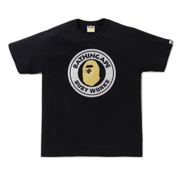 BAPE Glass Bead Busy Works Silver/Gold Tee Black