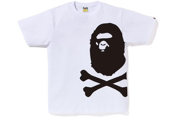 BAPE Big Ape Crossbone Pigment Print Tee White Black