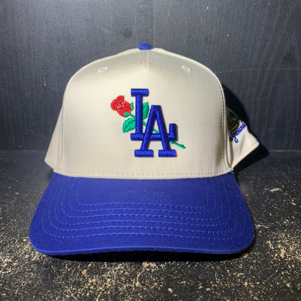 From The Ground Up LA Champion Patch Snap Back 5-Panel Blue/Cream From The Ground Up LA Champion Patch Snap Back 5-Panel Blue/Cream