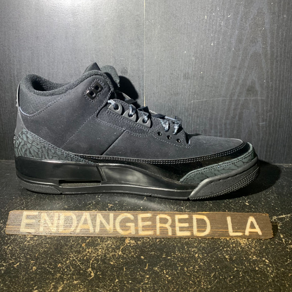Air Jordan 3 Black Cat 25' Sz 10