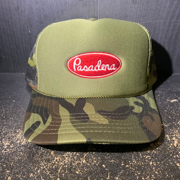 From The Ground Up Pasadena Bilt Padded Trucker Hat Green Camo From The Ground Up Pasadena Bilt Padded Trucker Hat Green Camo