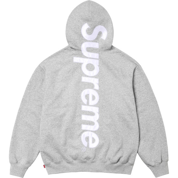 Supreme Satin Applique Logo Hoodie Sky Blue F/W 24'