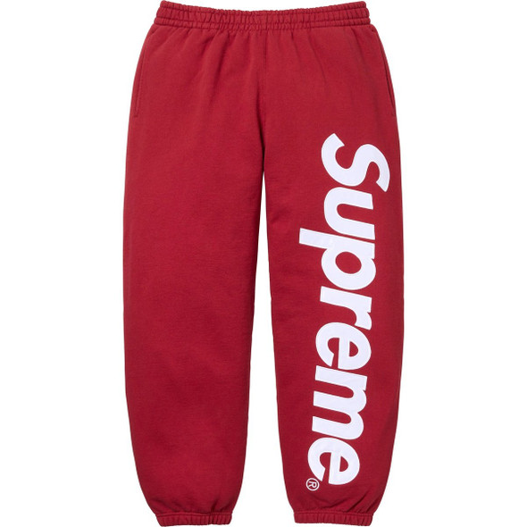 Supreme Satin Applique Sweatpants Dark Red F/W 25'