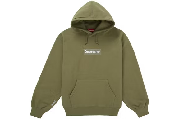 Supreme Big Logo Zip-Up Hooded Sweatshirt Grey Sz L